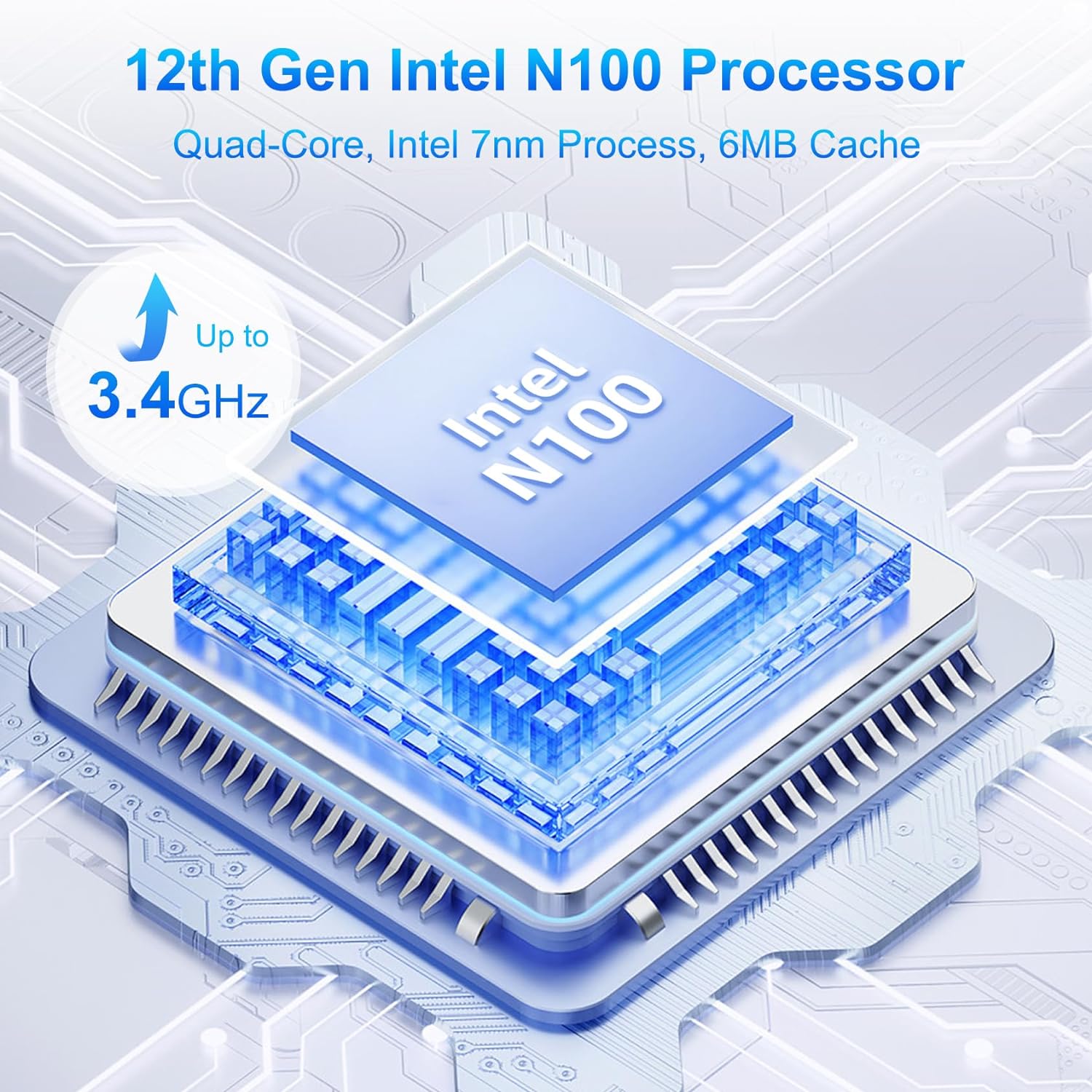 Powerful Intel N100 processor】 Laptop is equipped with a powerful 12th generation Intel N100 processor,